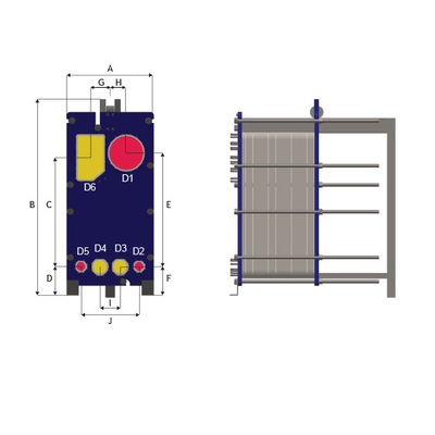 Type de plaque et de cadre de l'échangeur de chaleur par évaporateur en acier inoxydable