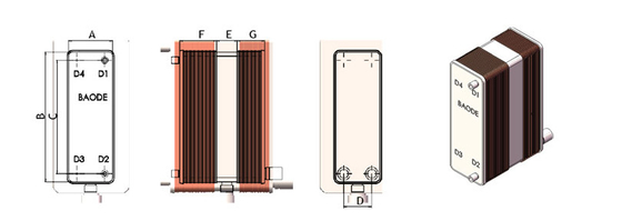 Sécheuse à air inoxydable échangeur de chaleur pour refroidisseur d'eau réfrigérée